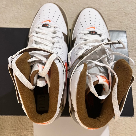 Air Force 1 Mid QS White/Total Orange And Brown - Picture 5 of 7